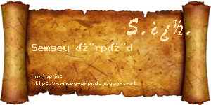 Semsey Árpád névjegykártya